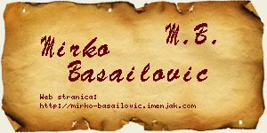 Mirko Basailović vizit kartica